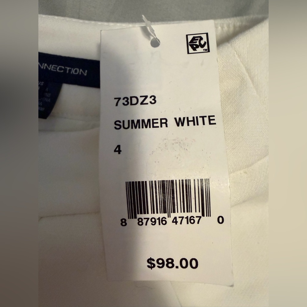 French Connection White Mini Skirt with Front Seam Detail Women’s size 4 NWT - Picture 5 of 9